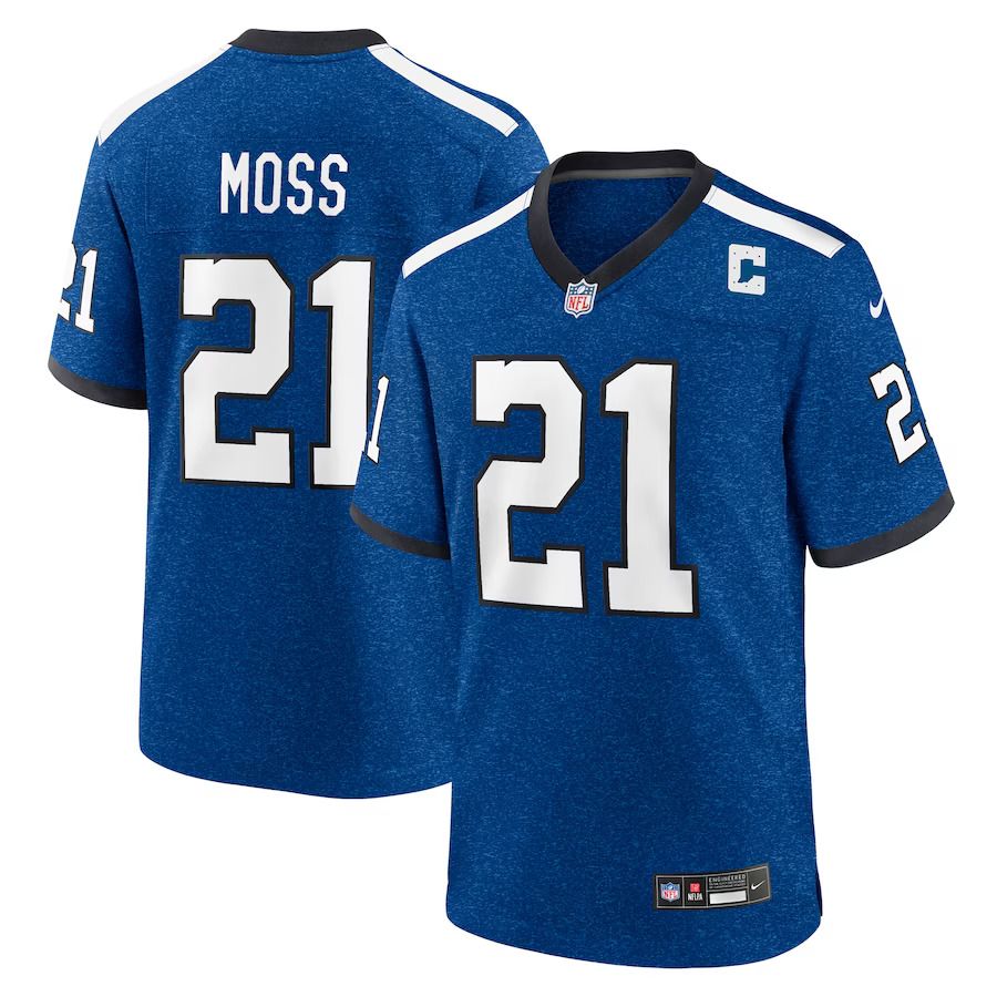 Men Indianapolis Colts 21 Zack Moss Nike Royal Indiana Nights Alternate Game NFL Jersey